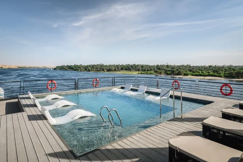 pool aboard a luxury Nile cruise ship