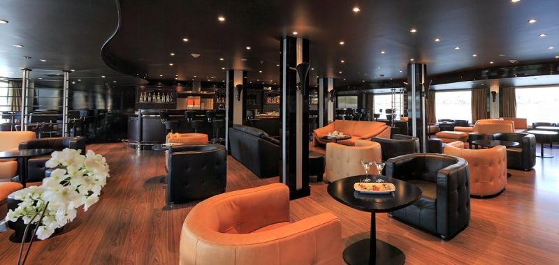 Luxury suite on MS Moon Dance cruise ship with panoramic window