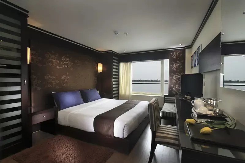 Luxor Aswan on MS Premium Cruise dining lounge with panoramic Nile views