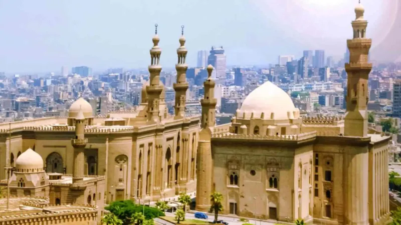 historic Sultan Hassan Mosque Islamic architecture Cairo