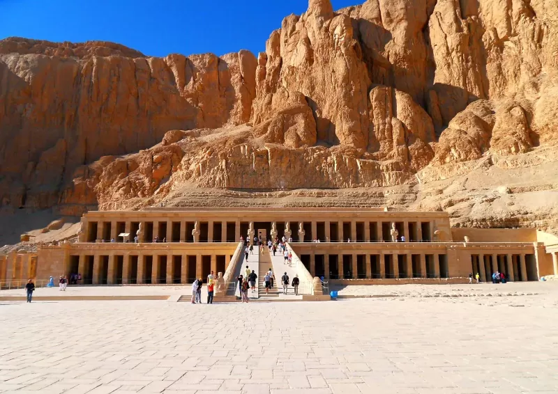 Visiting the Temple of Hatshepsut  aboard MS Nile Goddess Nile Cruise