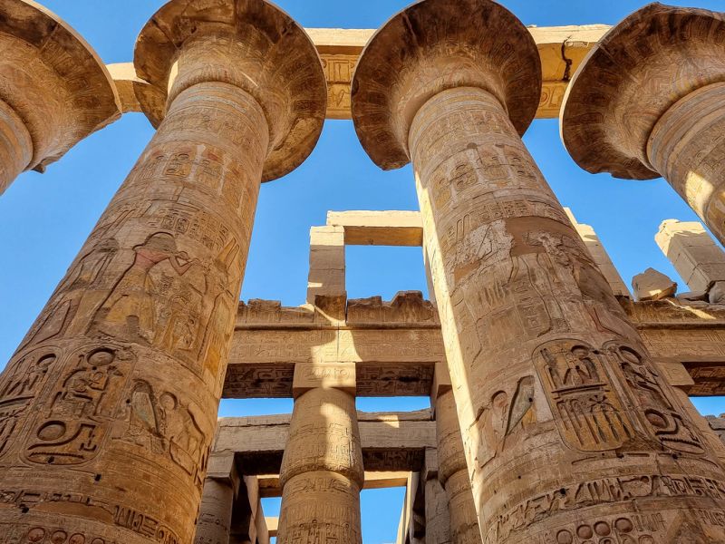 Sunset views at Karnak Temple create unforgettable moments in Egypt Honeymoon Packages.