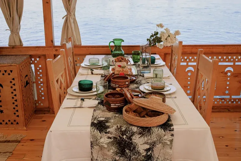 Private Nile Dahabiya Cruise dining experience