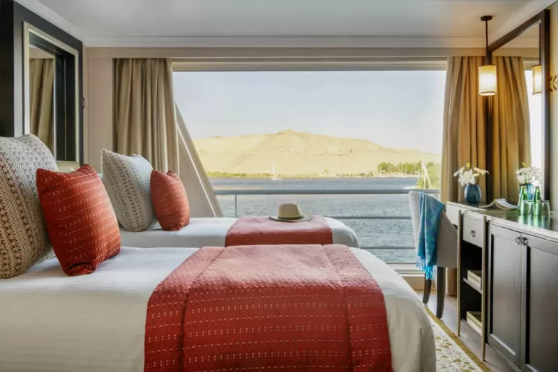 Views of ancient temples and festive Christmas atmosphere on a Nile cruise ship