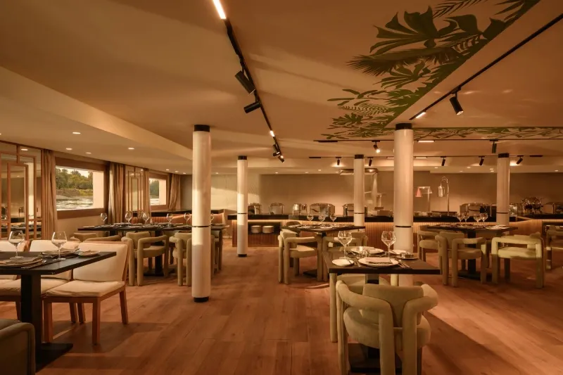 Elegant dining onboard cruise ship