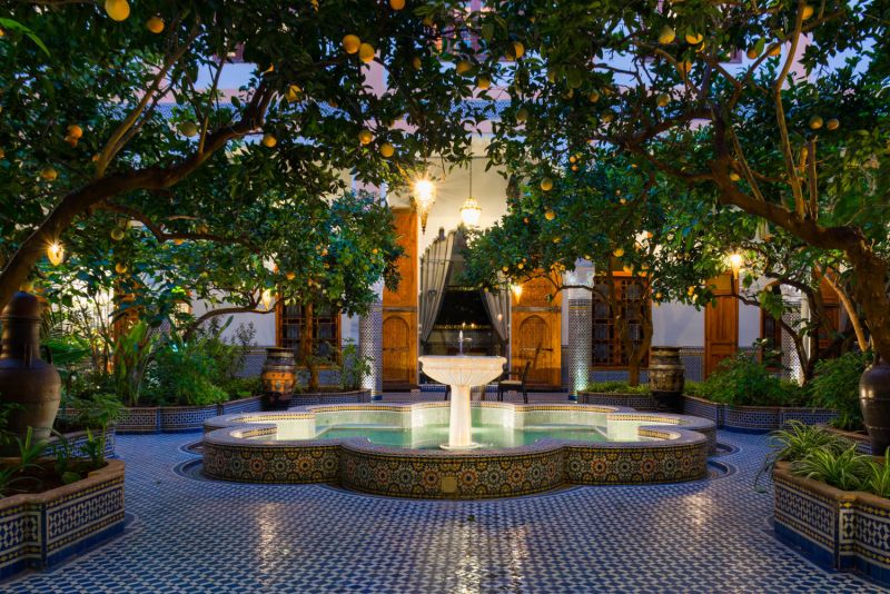 Tours in Morocco lead you to the tranquil courtyards of Fez Riads