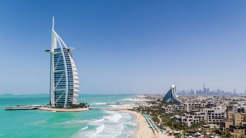Burj Al Arab luxury hotel captured during City Tour Dubai attractions.