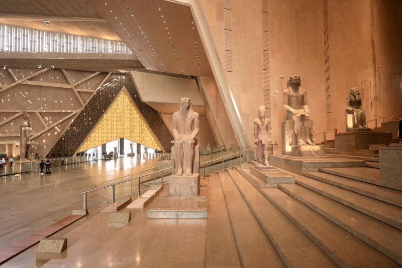 Grand Egyptian Museum Cairo display during 6-day Easter Tour in Cairo & Luxor