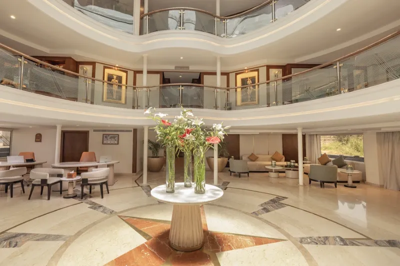 Elegant reception aboard luxury cruise