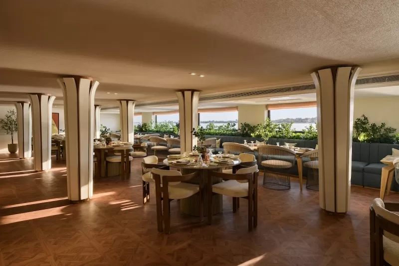 Exterior of the luxurious Soleil Nile Cruise vessel docked on the Nile