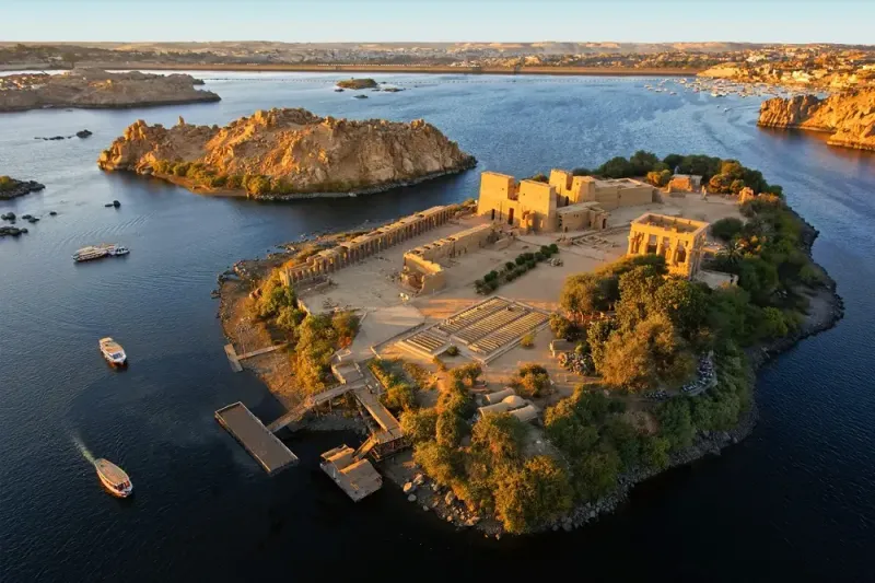 Temple of Philae in Egypt with ancient ruins