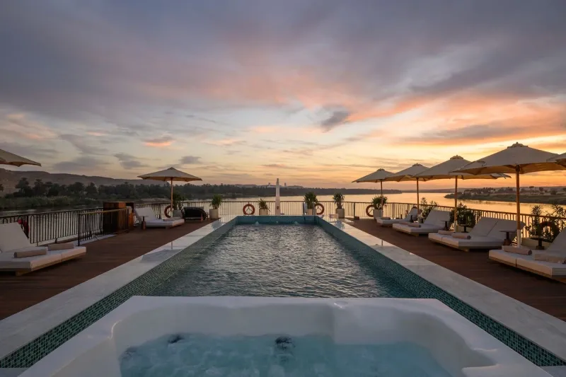 Comfortable sun deck lounge area