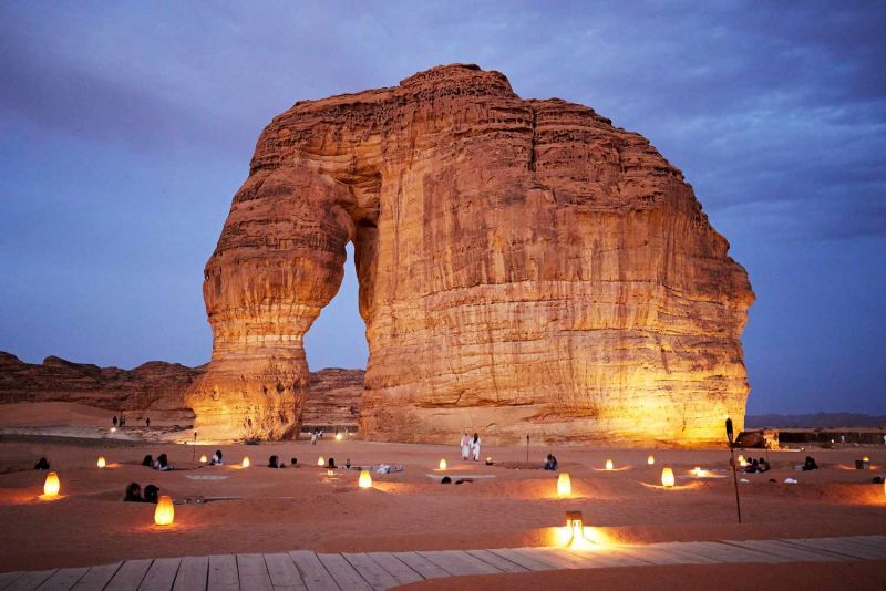 Discover the breathtaking landscapes of AlUla during the 13-day Egypt and Saudi Arabia Travel Packages