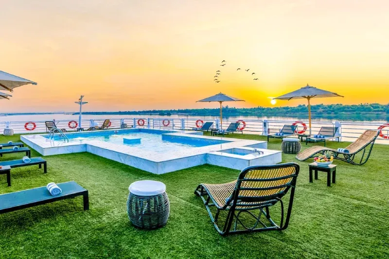 Sun deck overlooking Nile River