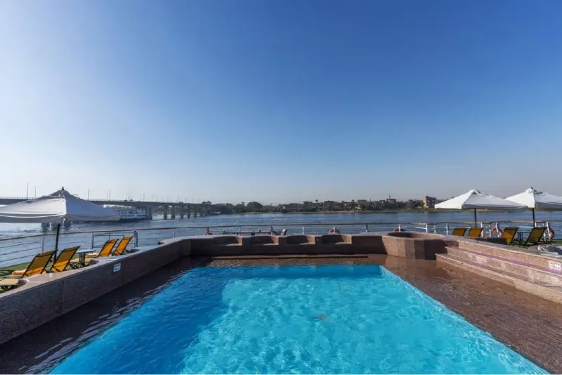Kleos Nile Cruise sun deck with swimming pool