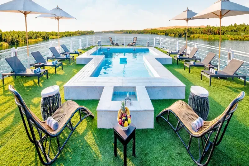 Sun deck overlooking Nile River