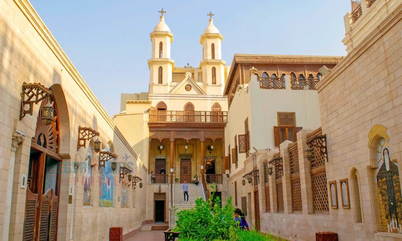 Hanging Church in Coptic Cairo with historic architecture