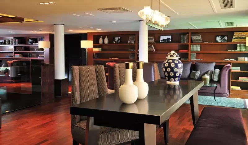 Elegant restaurant area on Esplanade Nile Cruise serving international cuisine