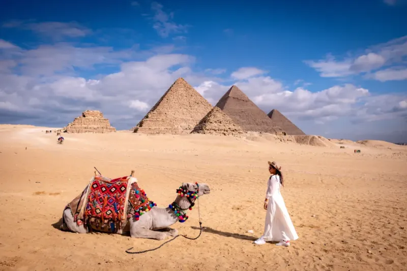 Visiting the Pyramids of Giza on 7 Days Classic Egypt Tour