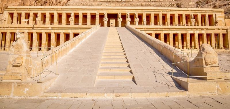 Temple of Queen Hatshepsut in Luxor on the 19-day Jordan, Egypt, and Morocco Tour.
