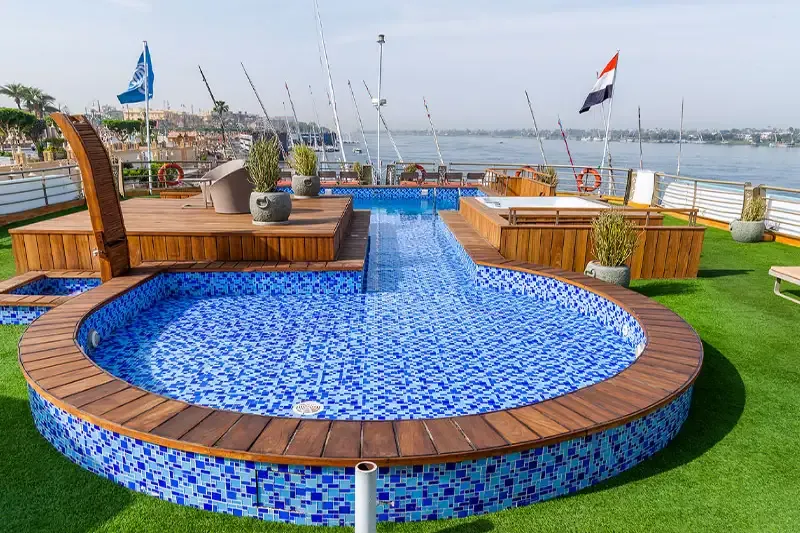 Relaxing pool aboard luxury cruise