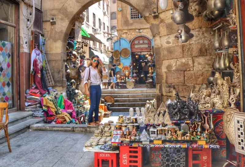 Khan El Khalili Bazaar in Cairo, visited during 7-Day Cairo, Luxor, and Aswan Tour