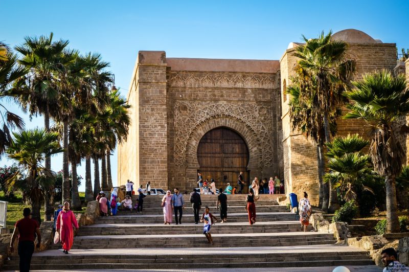 Morocco cultural tours feature Bab El Had Gate in Rabat