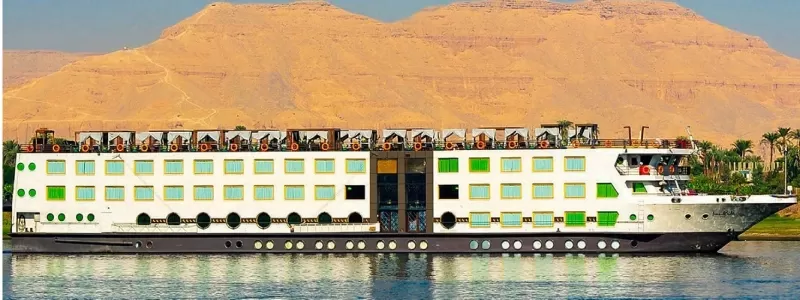 Luxury cabin with panoramic window aboard Esplanade Nile Cruise