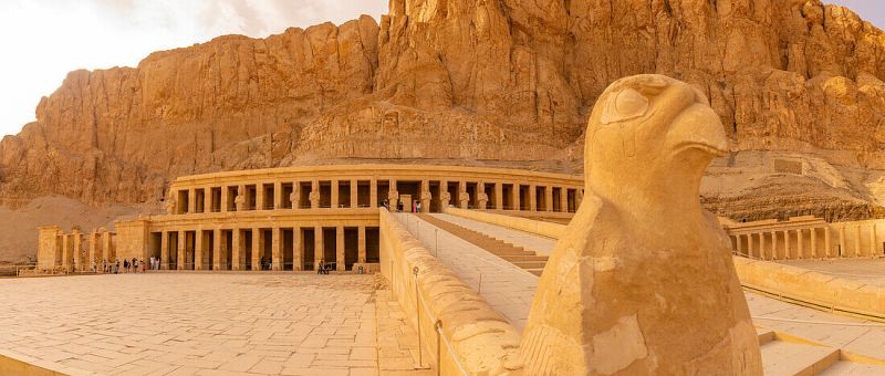 Visit the majestic Temple of Queen Hatshepsut during the 13-day Egypt and Saudi Tour with Nile Cruise.