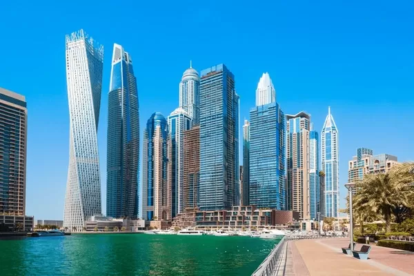 Dubai Marina skyline and waterfront views