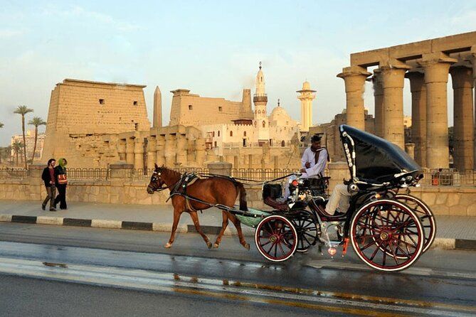 A horse carriage ride adds charm to your Luxor day trip