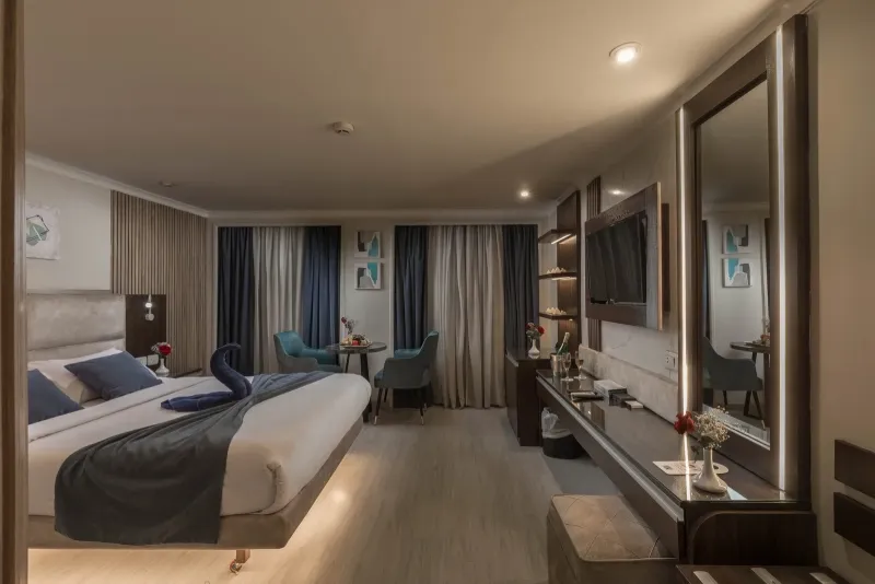 Royal Beau Rivage Cruise elegant bedroom cabin with Nile view