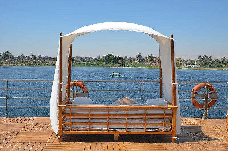 Relaxing deck chairs Nile cruise