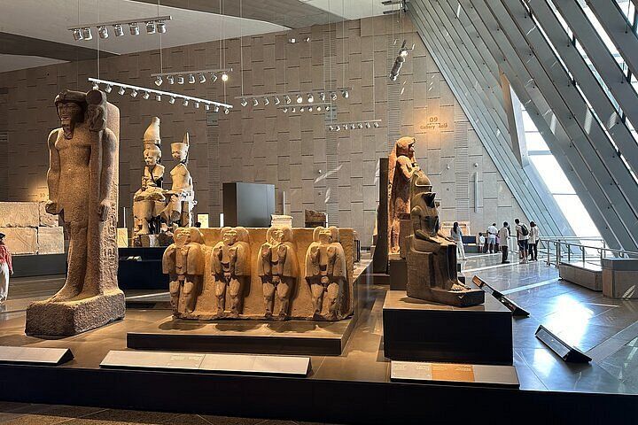 Exhibits inside the Grand Egyptian Museum, part of 2 Days Tour in Cairo