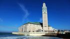 Hassan II Mosque in Casablanca overlooking the Atlantic Ocean