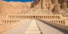 Temple of Queen Hatshepsut in Luxor, Egypt, with its impressive terraces carved into the cliffs of Deir el-Bahari