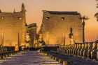 Illuminated Luxor Temple at sunset