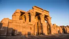 Ancient Kom Ombo Temple on the Nile River in Aswan, Egypt, dedicated to the gods Sobek and Horus the Elde
