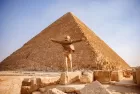 Pyramids of Giza with ancient Egyptian landmarks