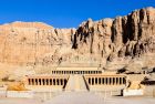 Temple of Hatshepsut built into cliffs near Luxor during Christmas Nile Cruise